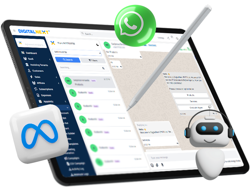WhatsApp Chat Interface in 360 Cloud CRM